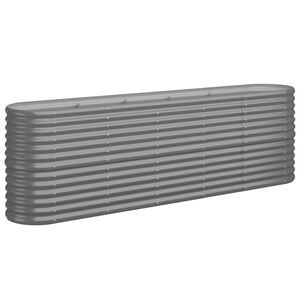 vidaXL Jardinera arriate acero galvanizado gris 224x40x68 cm