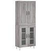 vidaXL Aparador alto madera contrachapada gris sonoma 69,5x34x180 cm