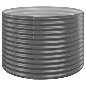 vidaXL Jardinera arriate acero galvanizado gris 100x100x68 cm