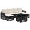 vidaXL Conjunto de sof&aacute;s de jard&iacute;n 7 uds. Negro y Blanco Crema