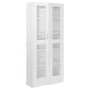 vidaXL Vitrina de madera contrachapada blanco brillo 82,5x30,5x185cm
