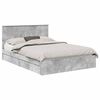 vidaXL Cama con almacenamiento con caj&oacute;n Gris Concreto 135 x 190 cm