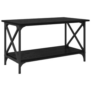vidaXL Mesa de Caf&eacute; Roble negro 80 x 45 x 45.5 cm Madera contrachapada