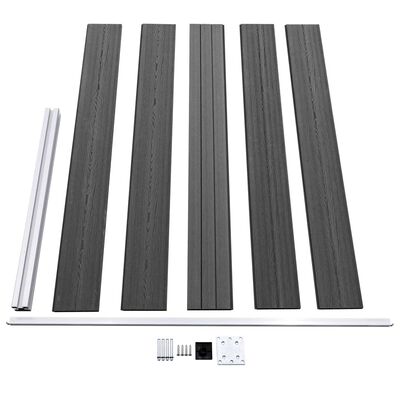 vidaXL Set de paneles de valla WPC negro 353x105 cm