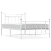 vidaXL Estructura cama sin colch&oacute;n con estribo metal blanco 107x203 cm