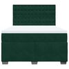 vidaXL Cama box spring con colch&oacute;n terciopelo verde oscuro 160x200 cm