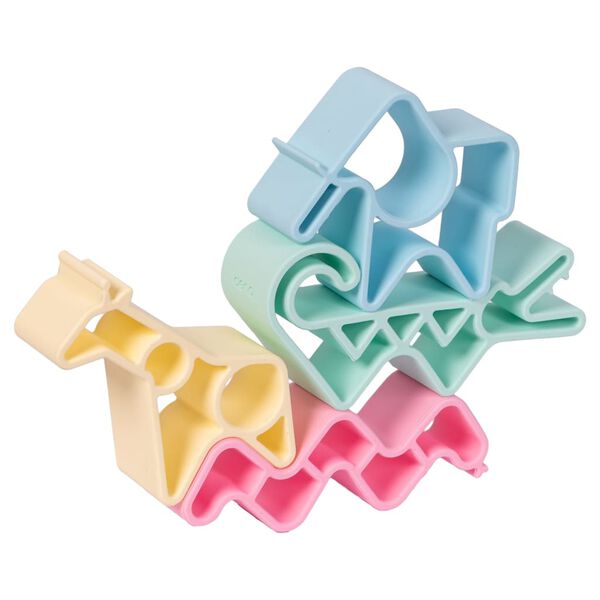 d&euml;na Juego de juguetes de silicona de animales Pastel 4 piezas