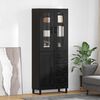 vidaXL Aparador alto 2 pcs Roble Negro Madera de Ingenier&iacute;a y Vidrio