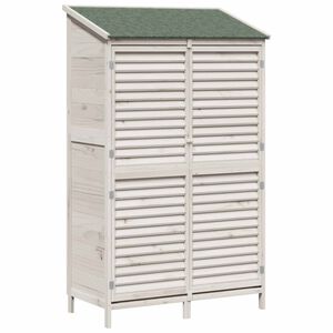 vidaXL Cobertizo de Jard&iacute;n con techo Blanco 106 x 56 x 176,5 cm