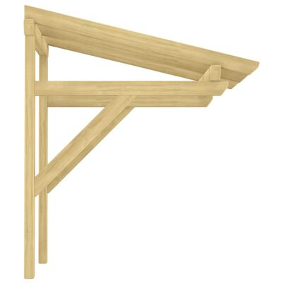 vidaXL Marquesina para puerta madera pino impregnada 100x100x100 cm