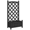 vidaXL Jardinera con enrejado madera maciza de abeto negro
