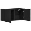 vidaXL Mueble de TV roble negro 80x30x41 cm madera de ingenier&iacute;a