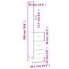 vidaXL Aparador de madera contrachapada roble ahumado 34,5x34x180 cm