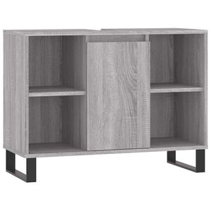 vidaXL Mueble de ba&ntilde;o madera de ingenier&iacute;a gris Sonoma 80x33x60 cm