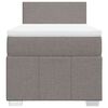 vidaXL Cama box spring con colch&oacute;n tela gris taupe 90x200 cm
