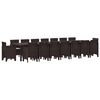 vidaXL Conjunto de comedor de jard&iacute;n con cojines 17 pcs Marr&oacute;n PP