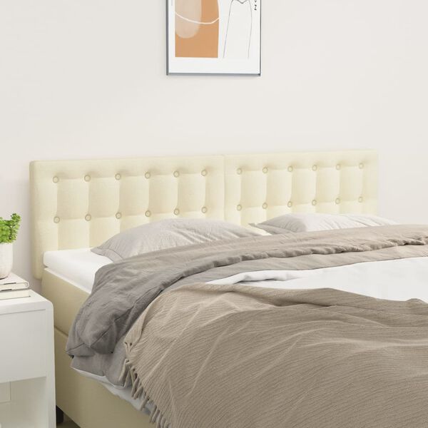 vidaXL Cabeceros crema 144x5x78/88 cm cuero sint&eacute;tico