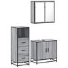 vidaXL Set de muebles de baño 3 pzas madera contrachapada gris sonoma