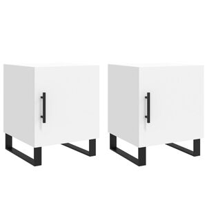 vidaXL Mesitas de noche 2 uds madera de ingenier&iacute;a blanco 40x40x50 cm