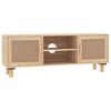 vidaXL Mueble para TV madera maciza pino y rat&aacute;n natural 105x30x40 cm