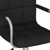 vidaXL Silla de comedor giratoria tela negro