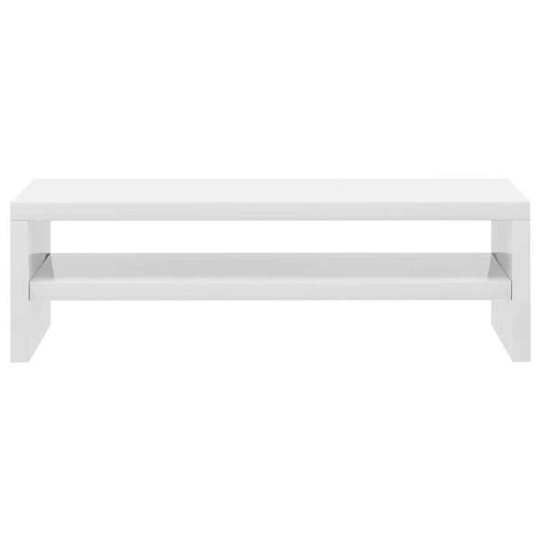 vidaXL Soporte para pantalla contrachapada blanco brillante 42x24x13cm