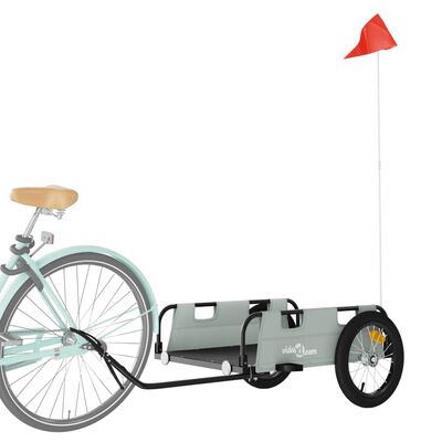 vidaXL Remolque para bicicletas hierro y tela Oxford gris