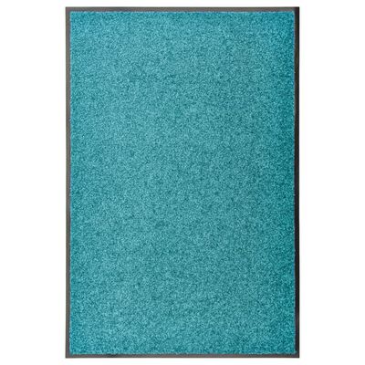 vidaXL Felpudo lavable azul cian 60x90 cm