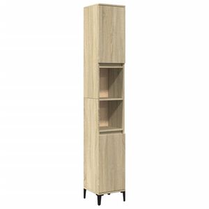 vidaXL Armario de ba&ntilde;o madera contrachapada roble Sonoma 30x30x190 cm