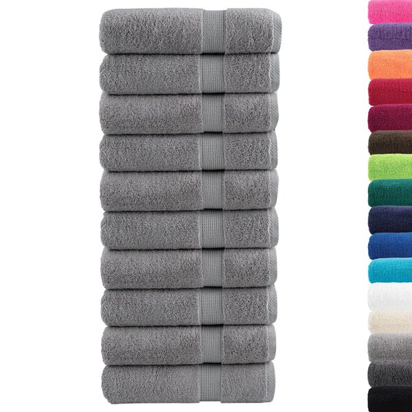 vidaXL Toallas de ducha SOLUND 10 uds gris 70x140 cm 600 gsm