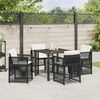vidaXL Conjunto de Comedor de Jardín 5 pcs Negro Poliratán