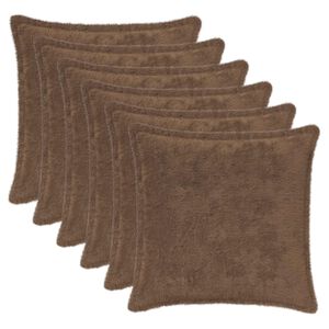 vidaXL Funda de almohada 6 uds. HOUTEN Marr&oacute;n Claro 30 x 30 cm