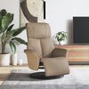 vidaXL Sill&oacute;n reclinable con reposapi&eacute;s cuero sint&eacute;tico capuchino