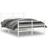 vidaXL Estructura cama sin colch&oacute;n con estribo metal blanco 135x190 cm