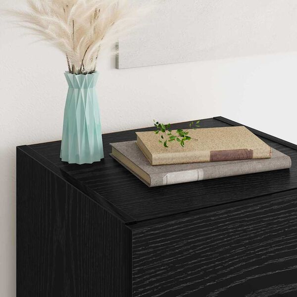 vidaXL Vitrina Roble Negro 34,5 x 34 x 90 cm Madera contrachapada