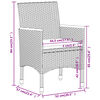 vidaXL Juego comedor de jard&iacute;n 3 piezas rat&aacute;n sint&eacute;tico gris