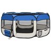 vidaXL Parque de perros plegable y bolsa transporte azul 145x145x61cm