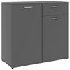vidaXL Aparador de madera contrachapada gris 80x36x75 cm