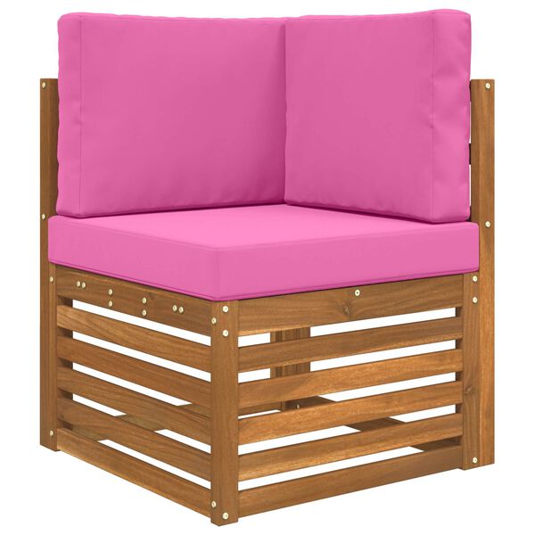 vidaXL Coj&iacute;n para sof&aacute; de exterior 3 pcs Rosa Poli&eacute;ster