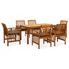 vidaXL Set comedor de jard&iacute;n 7 pzas y cojines madera maciza de acacia
