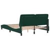 vidaXL Estructura de cama con LED sin colch&oacute;n terciopelo verde oscuro 140x190 cm