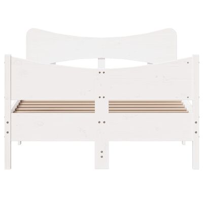 vidaXL Estructura de cama con cabecero madera pino blanco 120x190 cm