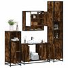 vidaXL Set de muebles ba&ntilde;o 4 pzas madera contrachapada roble ahumado