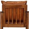 vidaXL Sillón de cuero auténtico marrón con madera de acacia