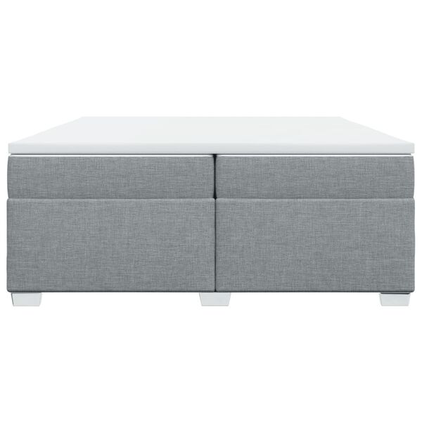 vidaXL Cama box spring con colch&oacute;n tela gris claro 200x200 cm