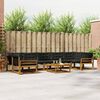 vidaXL Conjunto de sof&aacute;s de exterior con coj&iacute;n 8 pcs Natural y negro