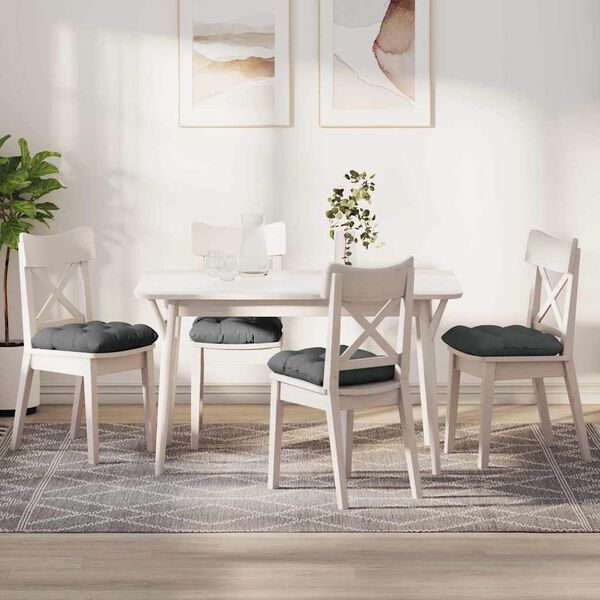 vidaXL Cojines para asiento 4 pcs Gris oscuro 40 x 40 x 12 cm tela