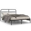 vidaXL Estructura cama sin colch&oacute;n con cabecero metal negro 150x200 cm