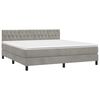 vidaXL Cama box spring con colch&oacute;n terciopelo gris claro 180x200 cm