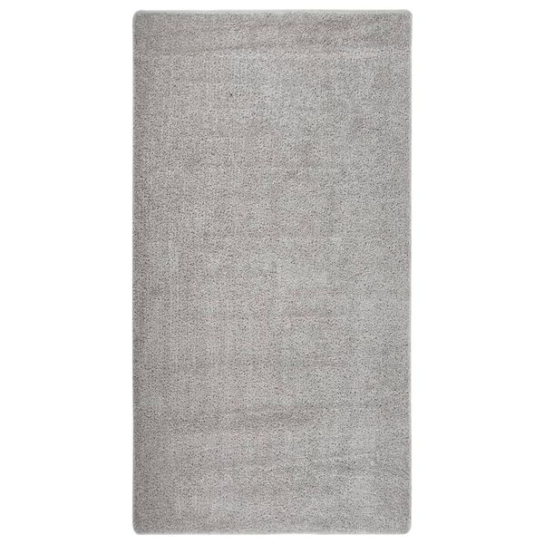 vidaXL Alfombra peluda antideslizante gris claro 80x150 cm